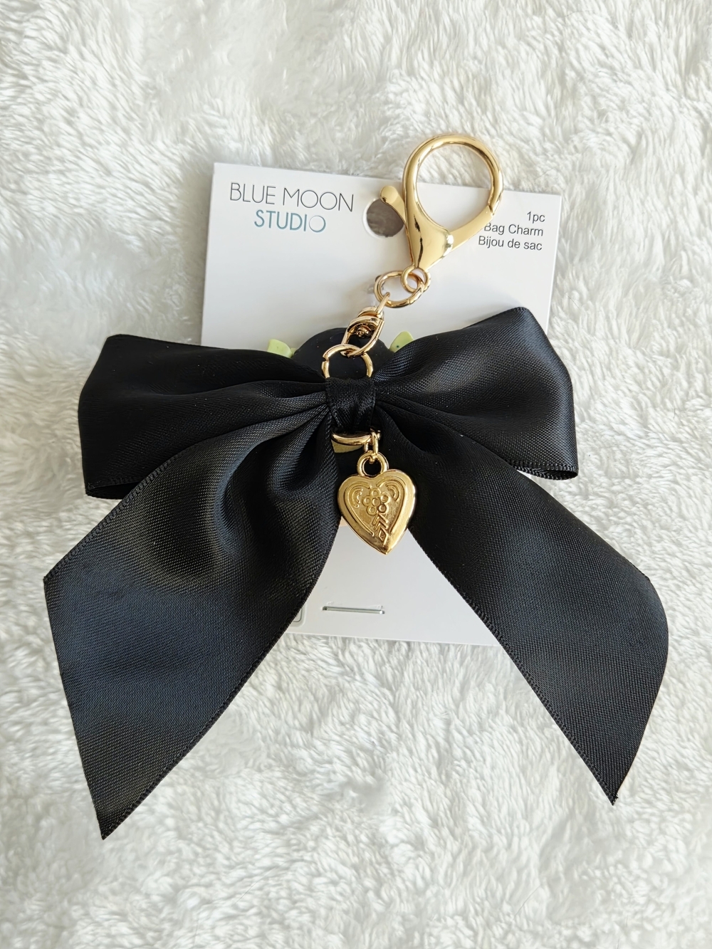 Black Bow Clay Doll With Cookie Bag Charm Adorable Keychain - Picture 5 of 6